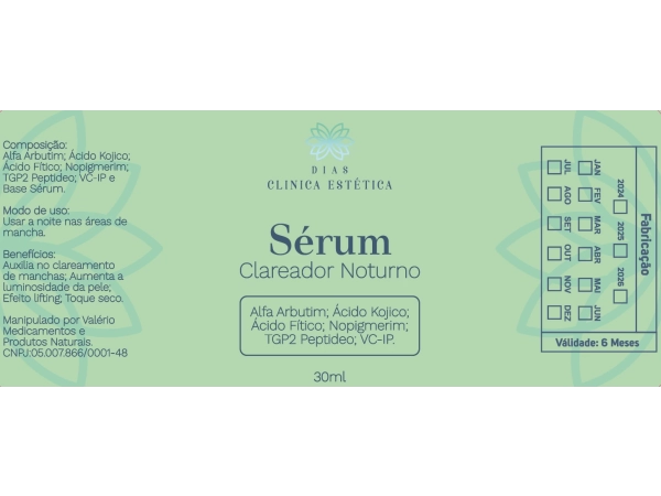 Clínica Dias - Sérum Clareador Noturno