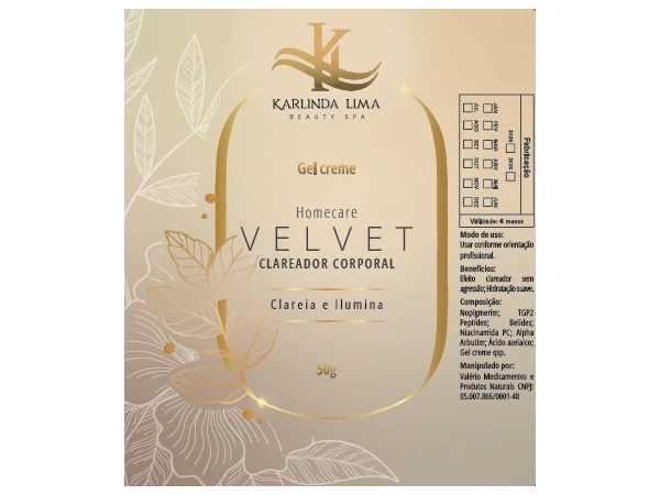 Karlinda Lima – Gel creme Velvet clareador corporal