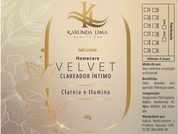 Karlinda Lima – Gel creme Velvet clareador íntimo